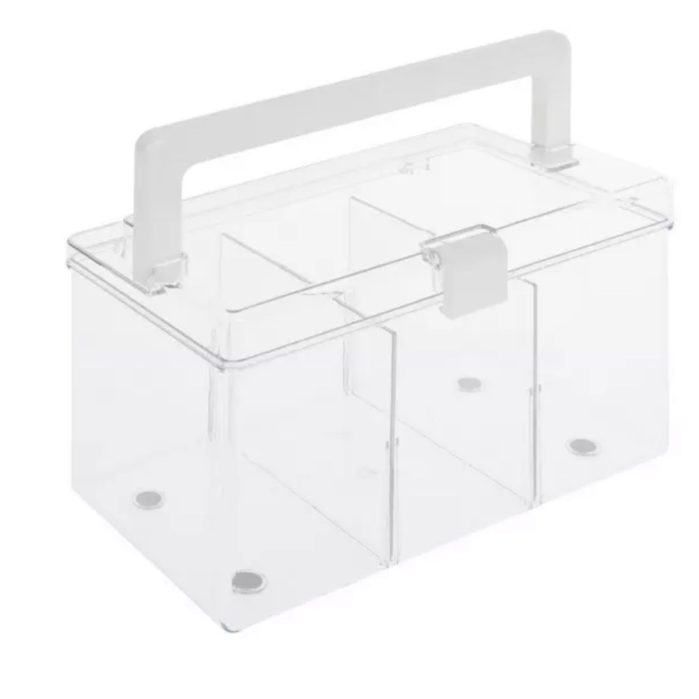 Hobby Lobby Transparent Makeup Organizer with White Handle